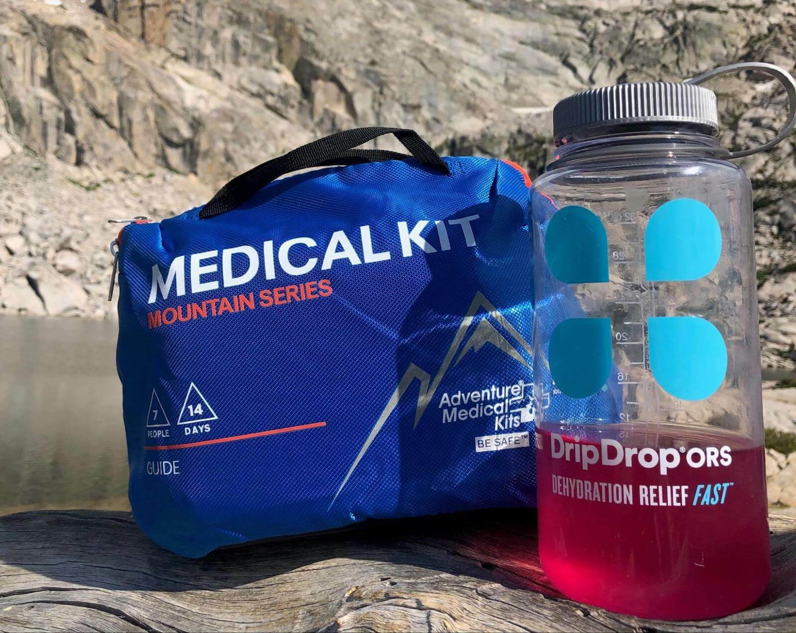 Medical kit and DripDrop ORS tumbler